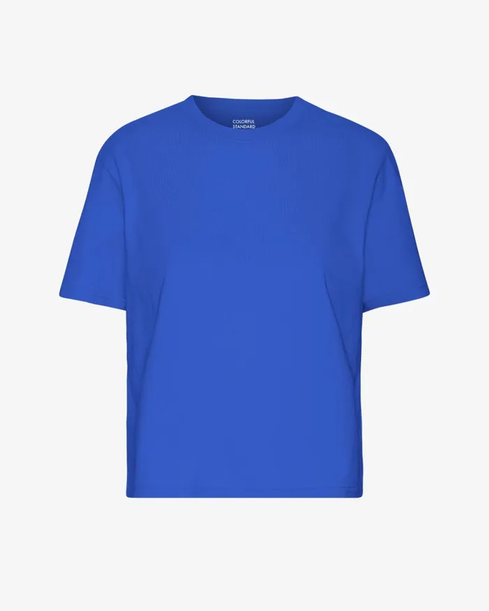 Women TShirts Colorful Standard Organic Boxy Crop Tee Sapphire Blue