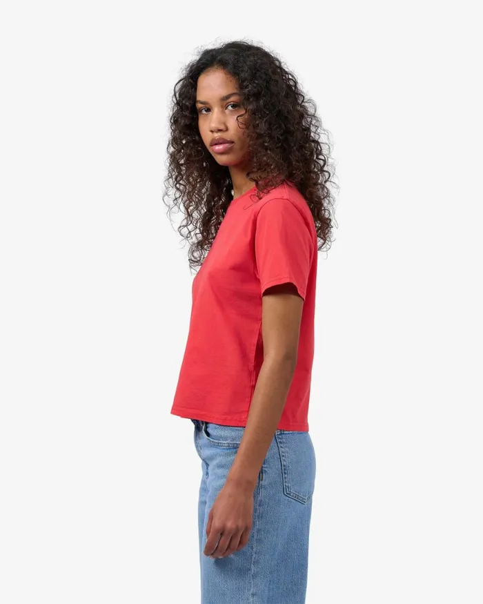 Women TShirts Colorful Standard Organic Boxy Crop Tee Sapphire Blue