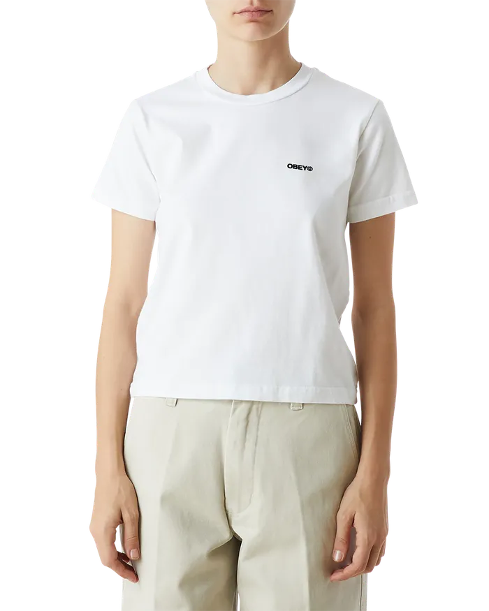 Women TSHIRTS OBEY Clothing AROUND THE GLOBE KAYLIN TSHIRT White