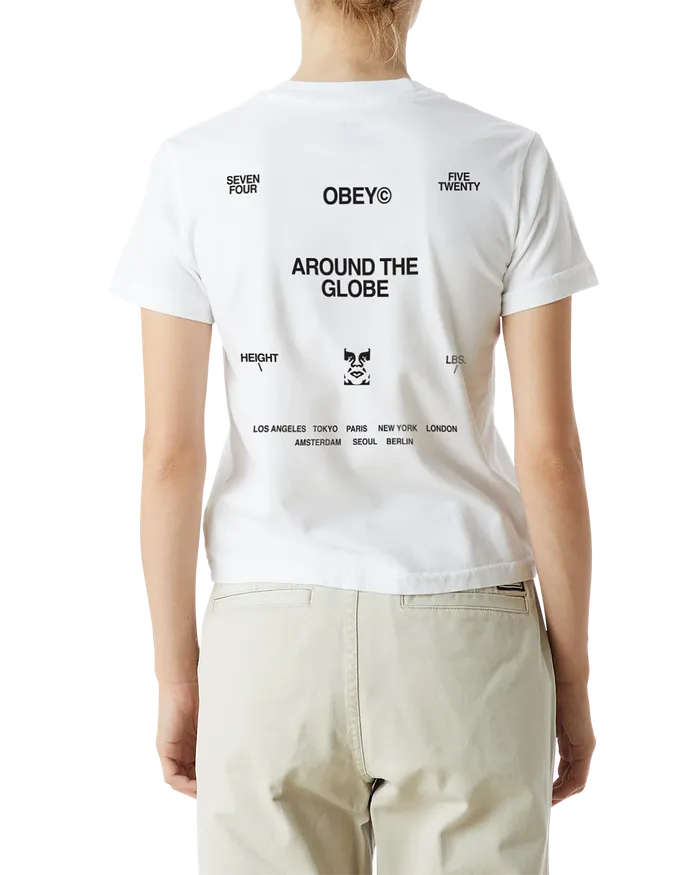 Women TSHIRTS OBEY Clothing AROUND THE GLOBE KAYLIN TSHIRT White