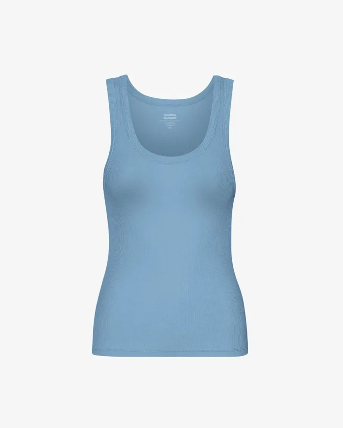 Women Tank Tops Colorful Standard Women Organic Rib Tank Top Seaside Blue
