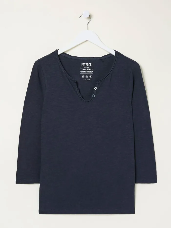 Women Tops and TShirts Fat Face Navy Porter TShirt