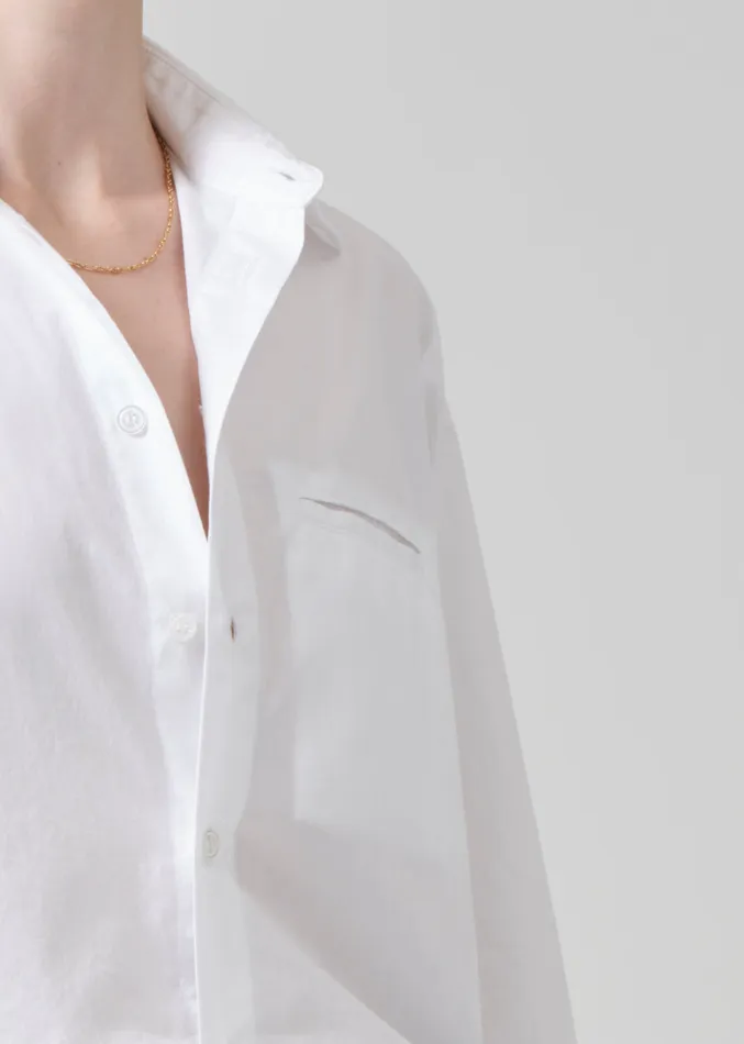 Women Tops Citizens Of Humanity Fino Cropped Shirt In Optic White