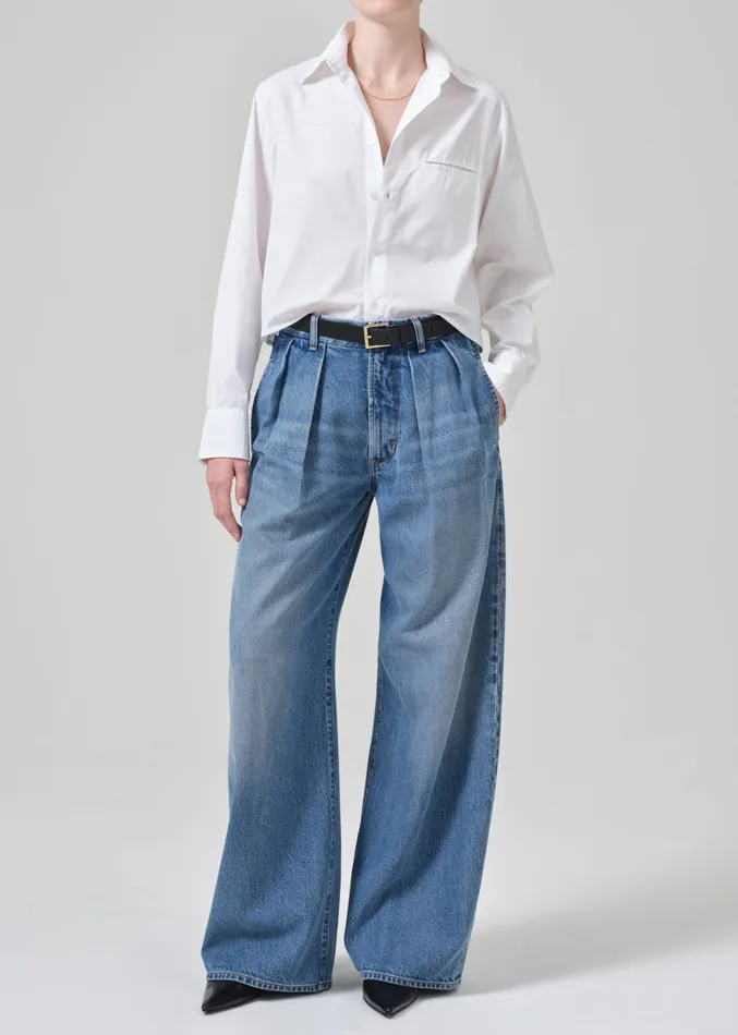 Women Tops Citizens Of Humanity Fino Cropped Shirt In Optic White