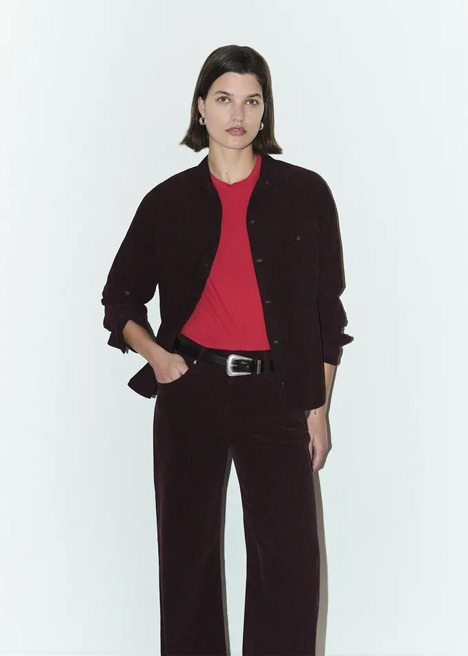 Women Tops Citizens Of Humanity Kayla Shirt Corduroy In Bordeaux