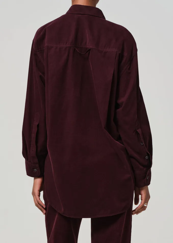 Women Tops Citizens Of Humanity Kayla Shirt Corduroy In Bordeaux