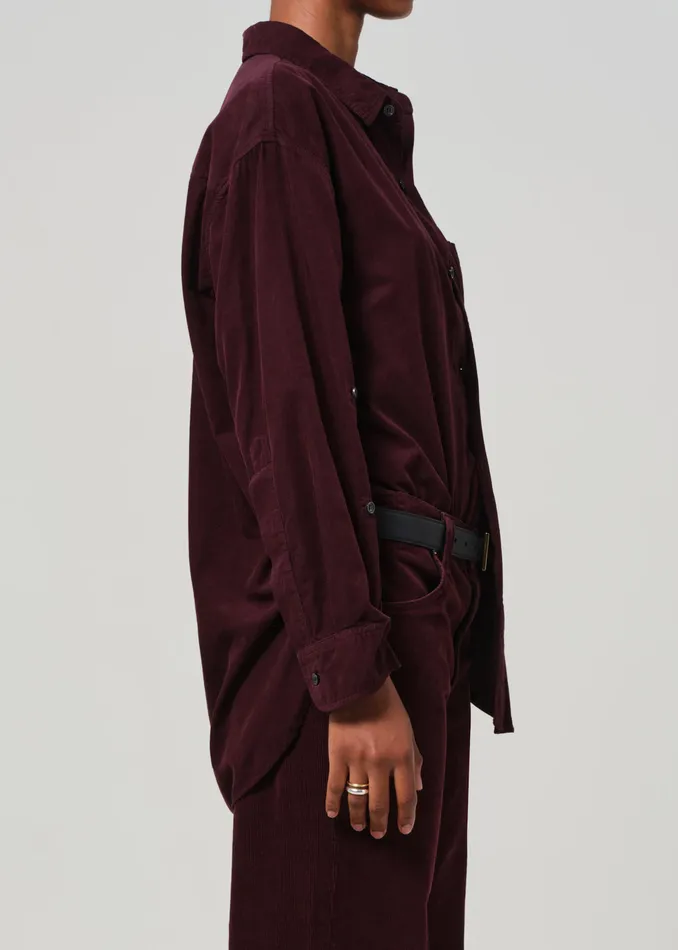 Women Tops Citizens Of Humanity Kayla Shirt Corduroy In Bordeaux