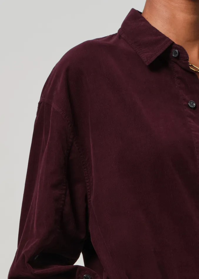 Women Tops Citizens Of Humanity Kayla Shirt Corduroy In Bordeaux