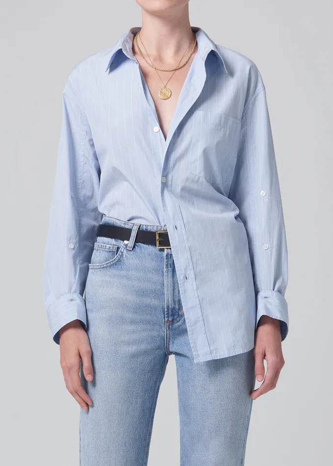 Women Tops Citizens Of Humanity Kayla Shirt In Skyway Stripe