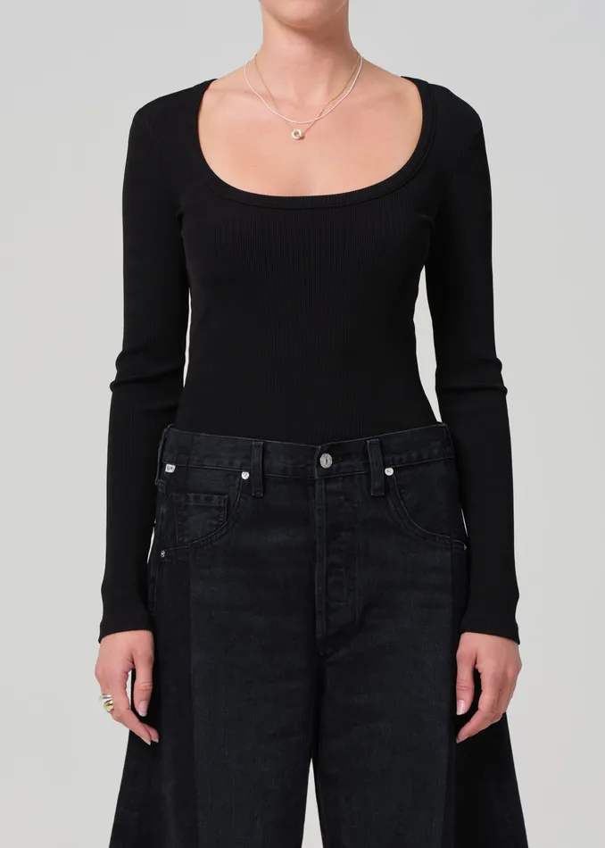 Women Tops Citizens Of Humanity Rumi Scoop Neck In Black