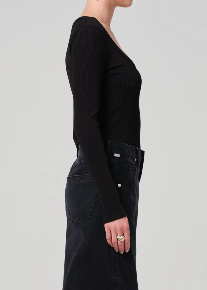 Women Tops Citizens Of Humanity Rumi Scoop Neck In Black