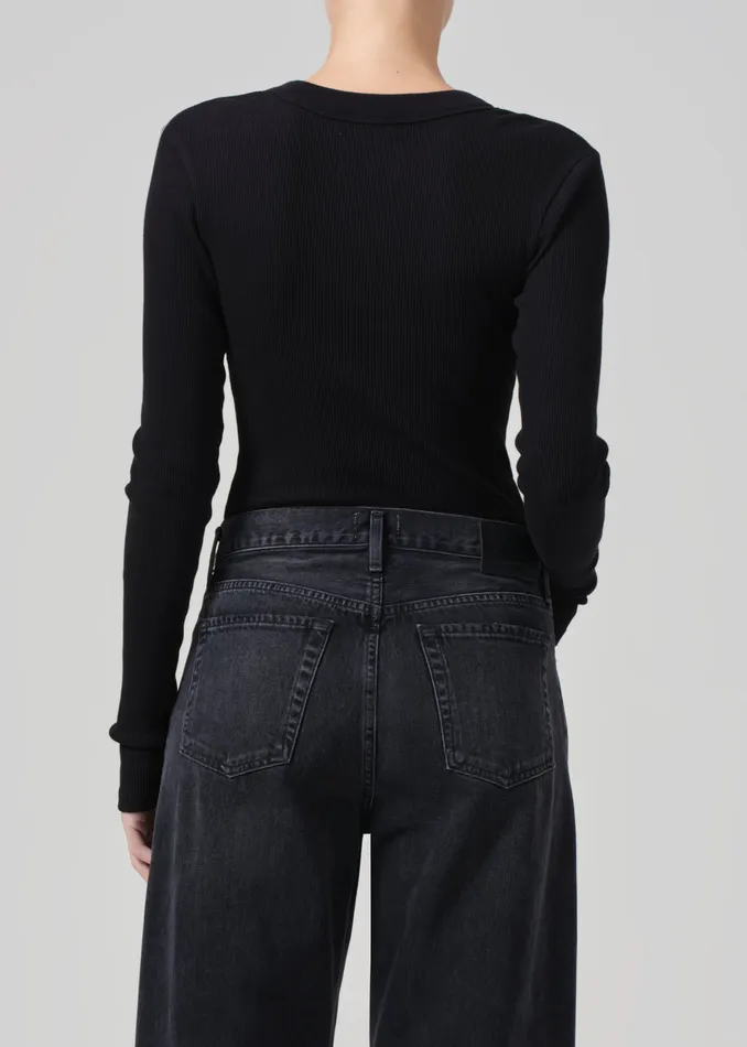 Women Tops Citizens Of Humanity Varra Henley In Black