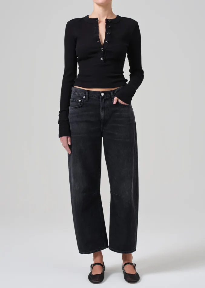 Women Tops Citizens Of Humanity Varra Henley In Black