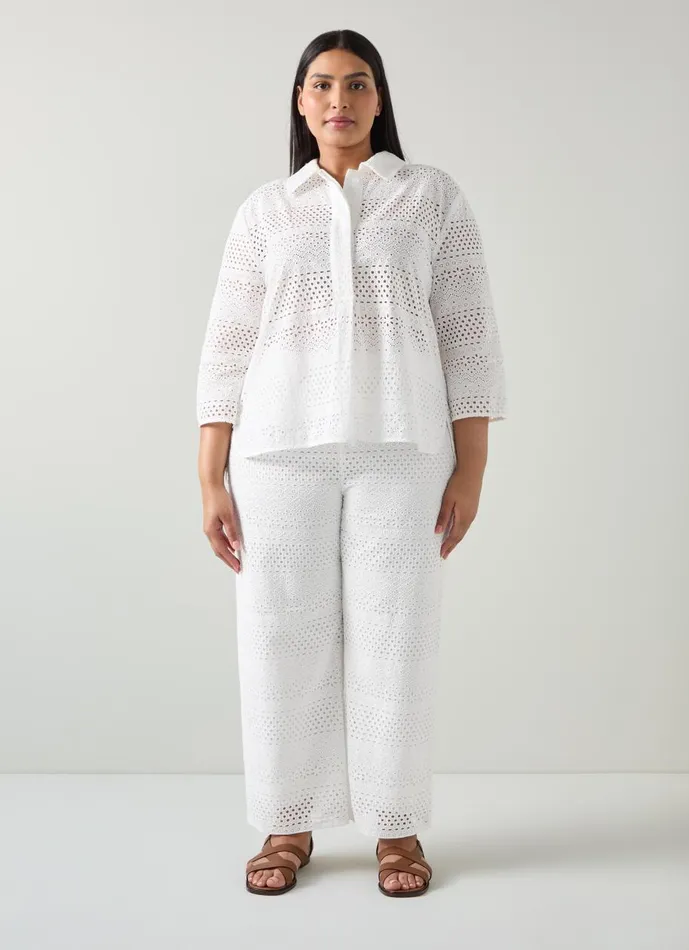 Women Tops LKBennett Edie White Broderie Anglaise Shirt White Women Tops LKBennett Edie White Broderie Anglaise Shirt White