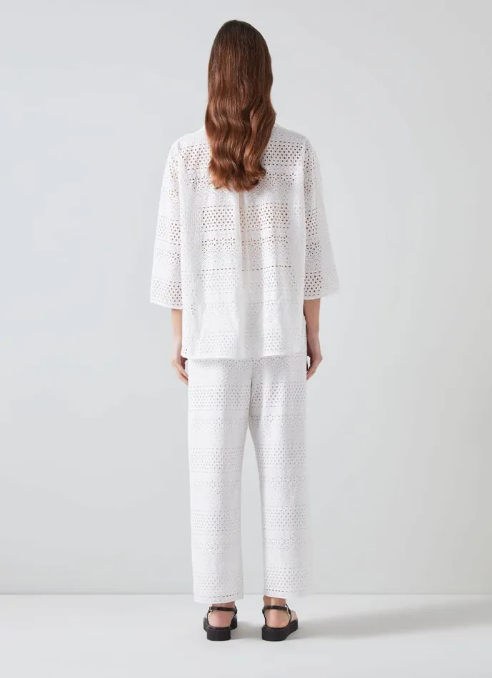 Women Tops LKBennett Edie White Broderie Anglaise Shirt White Women Tops LKBennett Edie White Broderie Anglaise Shirt White