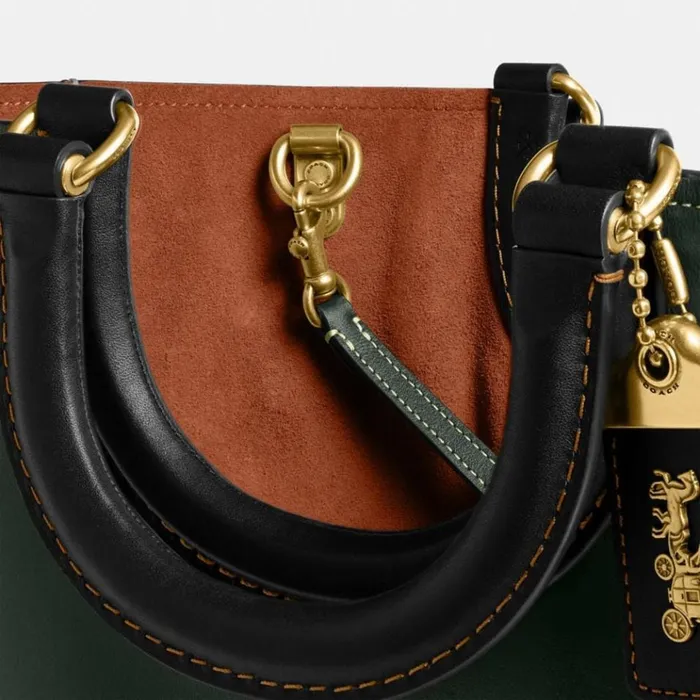 Women Totes and Carryalls Coach Rae Tote In Colorblock Brassamazon Green Multi Women Totes and Carryalls Coach Rae Tote In Colorblock Brassamazon Green Multi
