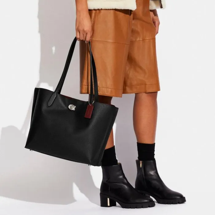 Women Totes and Carryalls Coach Willow Tote Silverblack Women Totes and Carryalls Coach Willow Tote Silverblack