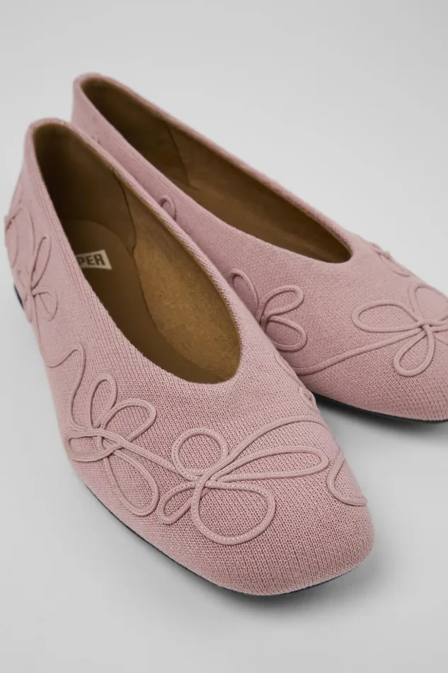 Women Twins Pink Textile Ballerinas Camper Ballerinas