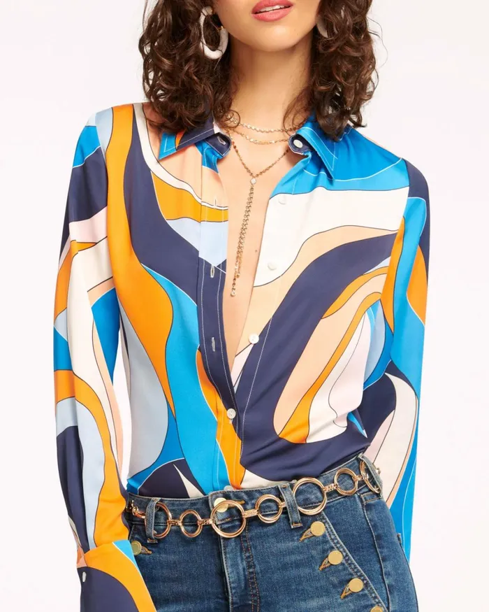 Women Victoria Button Down Blouse Electric Pink Ramy Brook Tops Women Victoria Button Down Blouse Electric Pink Ramy Brook Tops