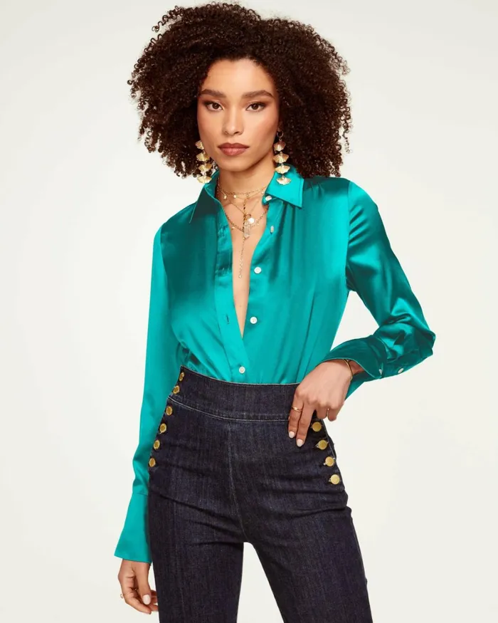 Women Victoria Button Down Blouse Electric Pink Ramy Brook Tops Women Victoria Button Down Blouse Electric Pink Ramy Brook Tops