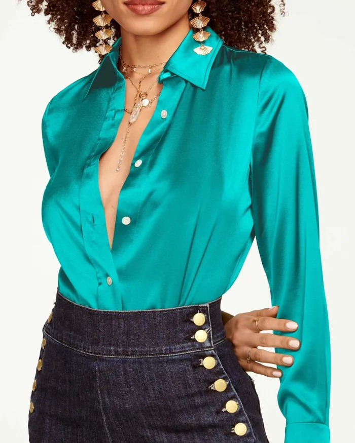 Women Victoria Button Down Blouse Electric Pink Ramy Brook Tops Women Victoria Button Down Blouse Electric Pink Ramy Brook Tops