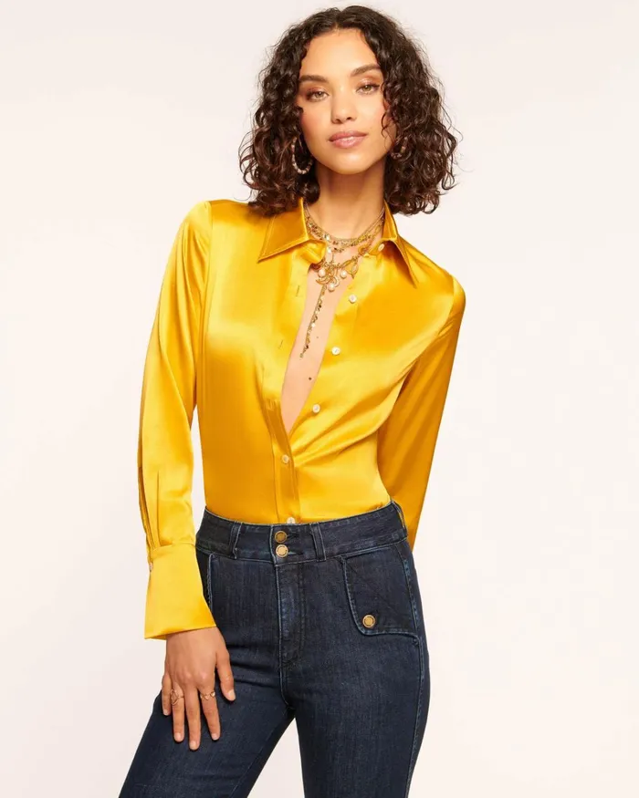 Women Victoria Button Down Blouse Electric Pink Ramy Brook Tops Women Victoria Button Down Blouse Electric Pink Ramy Brook Tops
