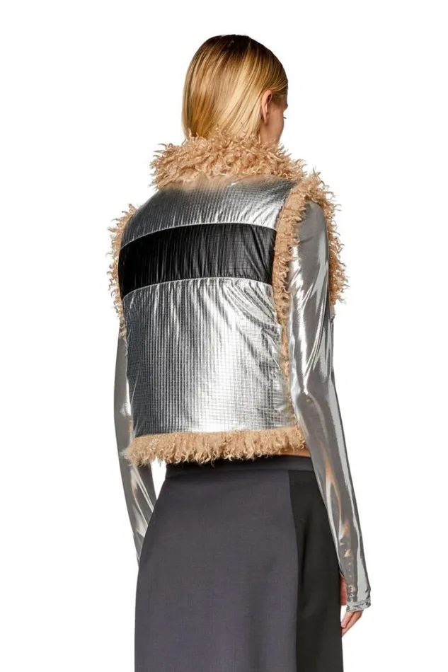 Women WEfia Silver Diesel Outerwear And Jackets Women WEfia Silver Diesel Outerwear And Jackets