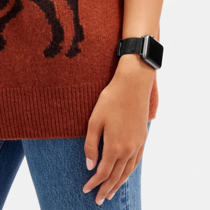 Women Watches Coach Apple Watch Strap 42 Mm And 44 Mm Black