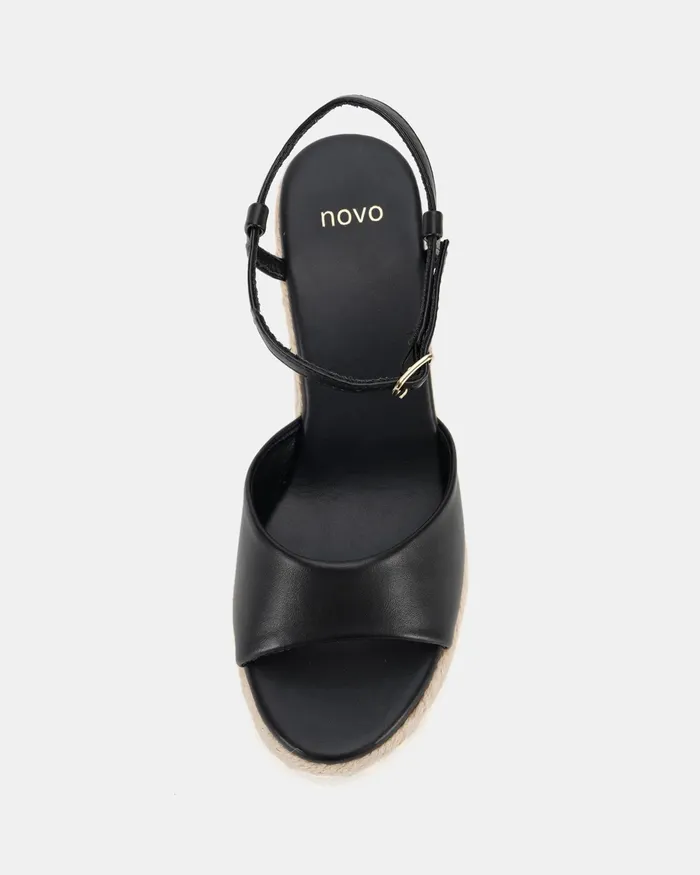 Women Wedges NOVO Shoes WELLS BLACK