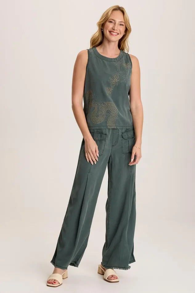 XCVI Quan Twill Embroidered Tank Women Tanks